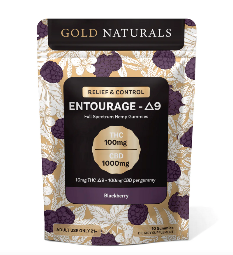 10mg Gold Naturals Blackberry D9 Entourage Gummies - 1100mg