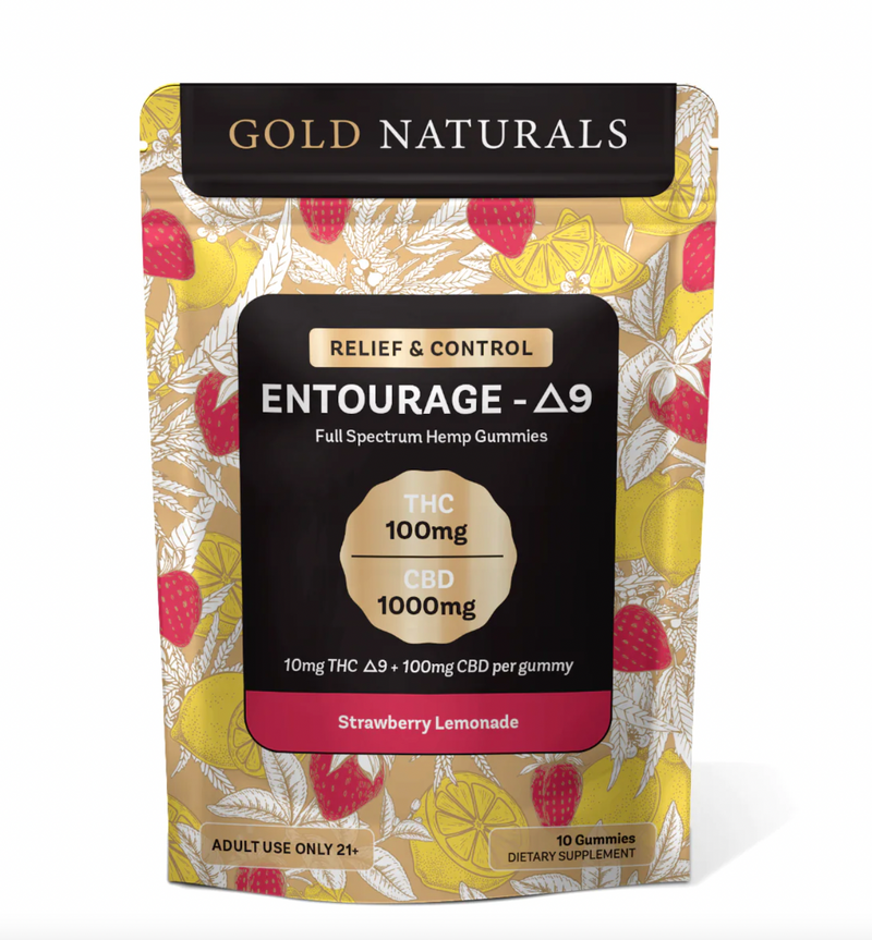 10mg Strawberry Lemonade D9 Entourage Gummies - 1100mg