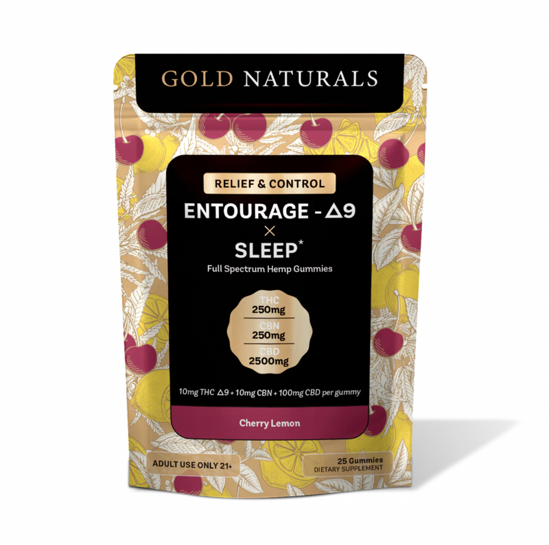 10mg Gold Naturals Entourage Δ9 x Sleep Gummy 25 Count