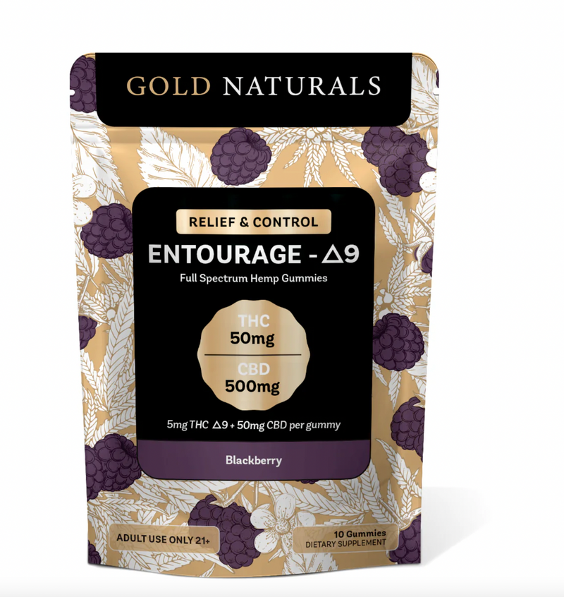 New Gold Naturals 5mg D9 Entourage Gummy - 6 Delicious Flavors