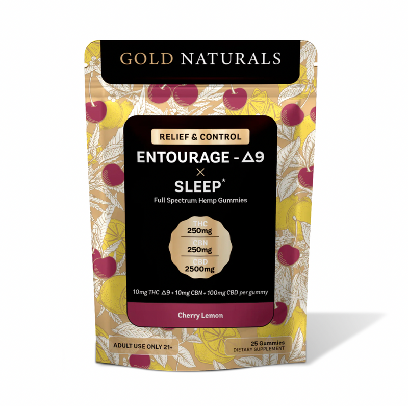 Gold Naturals  Entourage Δ9 x Sleep Gummy 25 Count