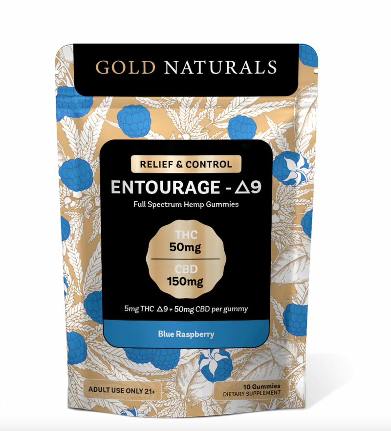 Gold Naturals 5mg D9 Entourage Gummy - 6 Delicious Flavors