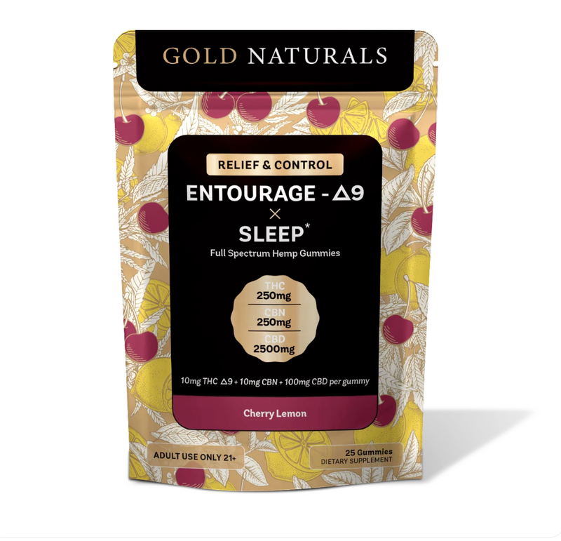 10mg Gold Naturals  Entourage D9 x Sleep Gummy